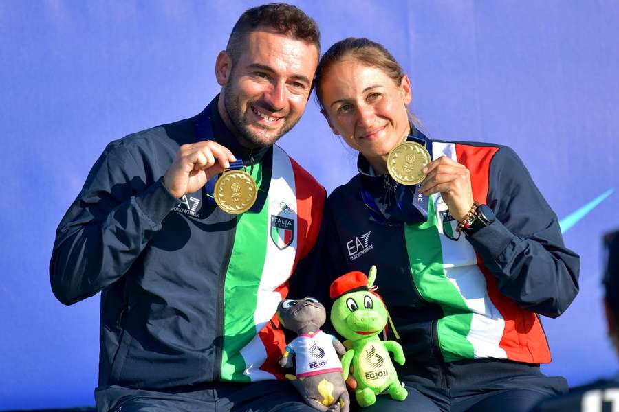 Gabriele Rossetti e Simona Scocchetti dopo la vittoria dell'oro