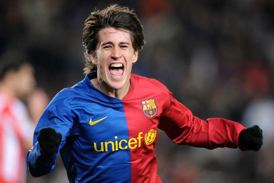 Bojan Krkic no início de carreira com a camisa do Barcelona