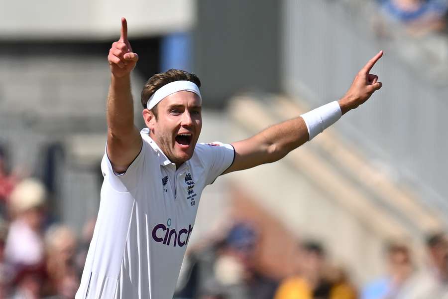 England's Stuart Broad celebrates after taking his 600th wicket