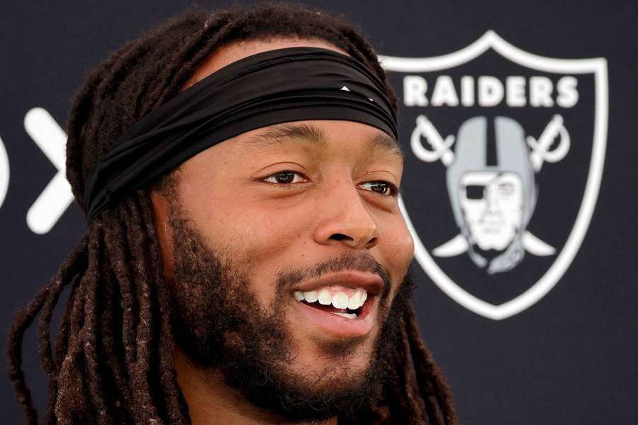Jakobi Meyers during Las Vegas Raiders press conference (2025)