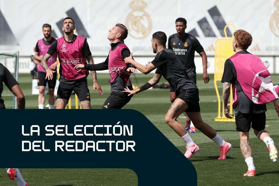 Los jugadores del Real Madrid, en un entrenamiento.