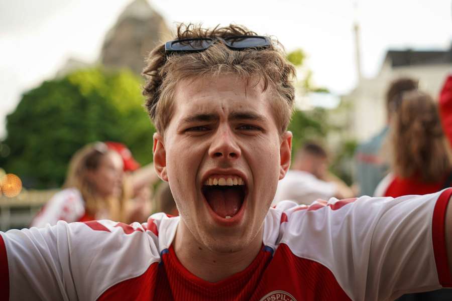 Danish fan during happier times Danish fan during happier times