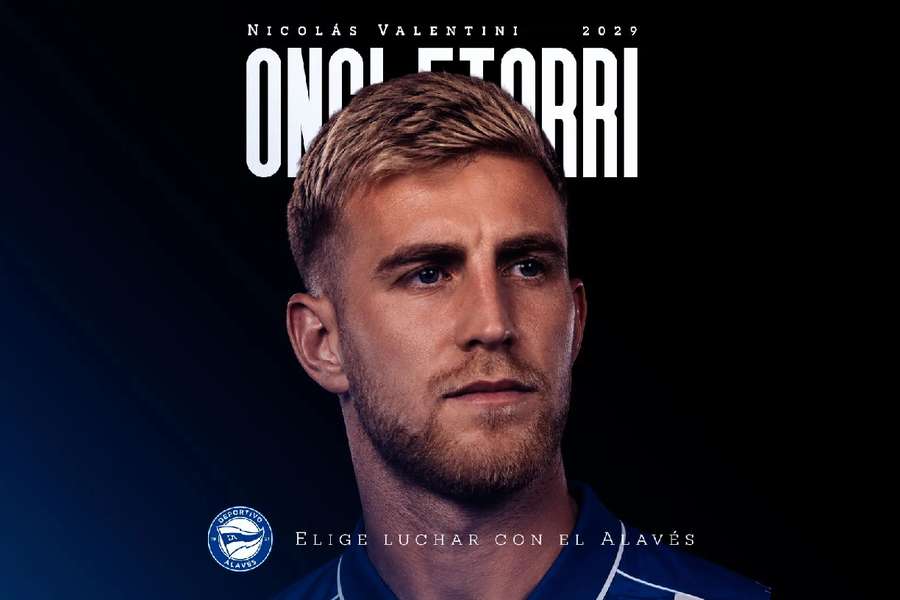 Nicolás Valentini, novo defesa do Alavés Nicolás Valentini, novo defesa do Alavés