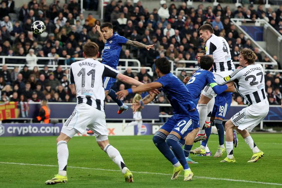 Newcastle United's Sven Botman scores their third goal
