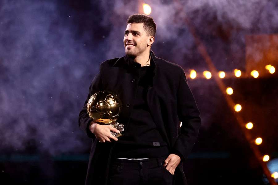 Rodri, durante il tributo del City allo stadio Etithad