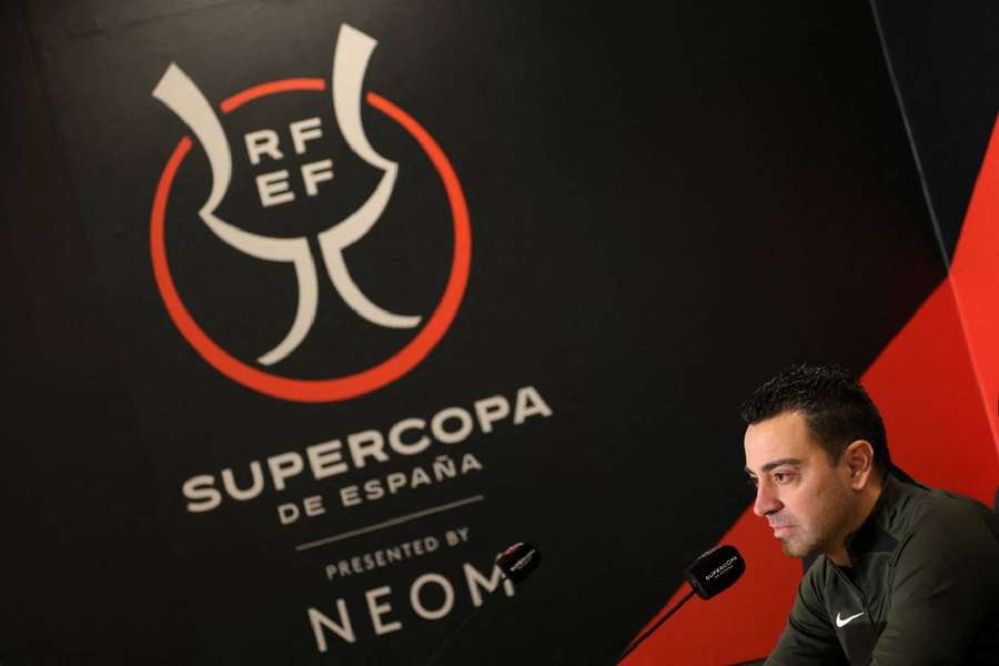 Xavi en conférence de presse.