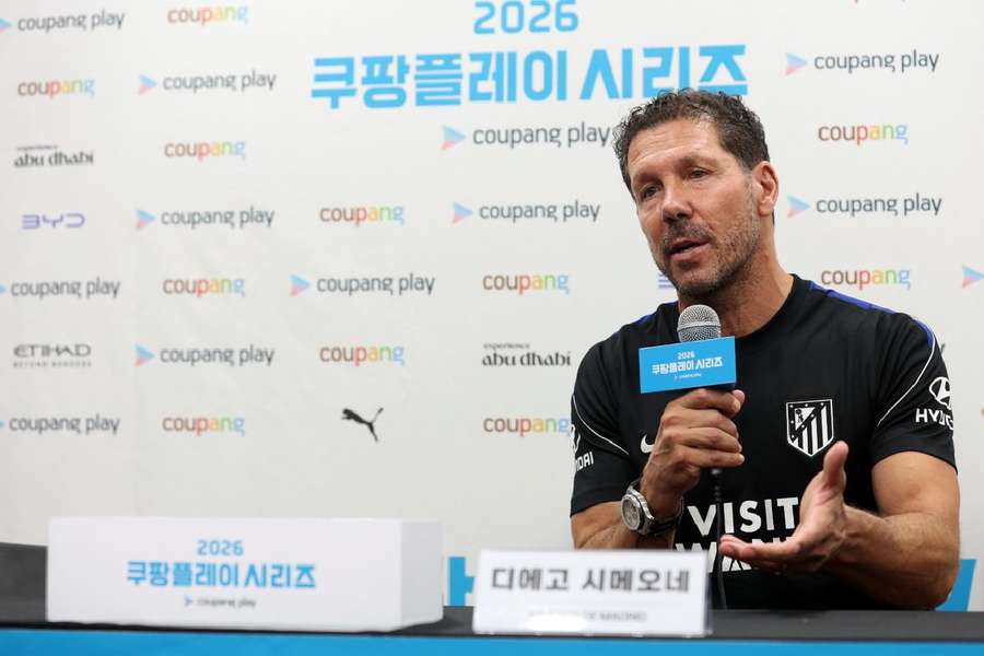 Simeone, en la rueda de prensa previa al amistoso en Corea del Sur
