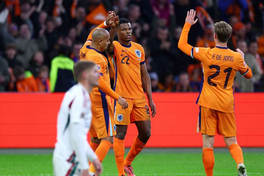 Netherlands celebrate goal 