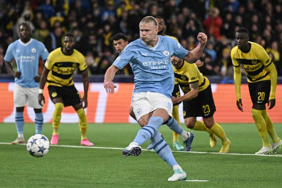 Erling Haaland scores to put Man City back in the lead against Young Boys
