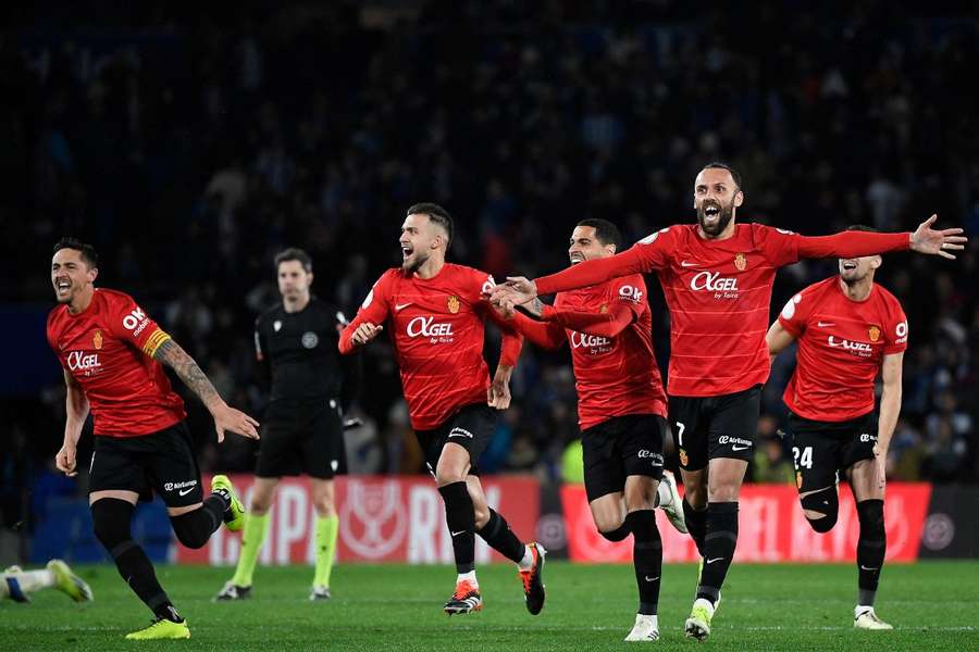 Mallorca świętująca awans do finału Pucharu Króla