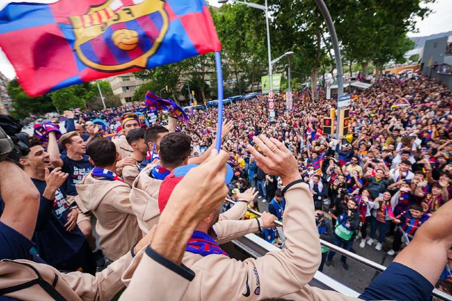 La festa del Barça in città