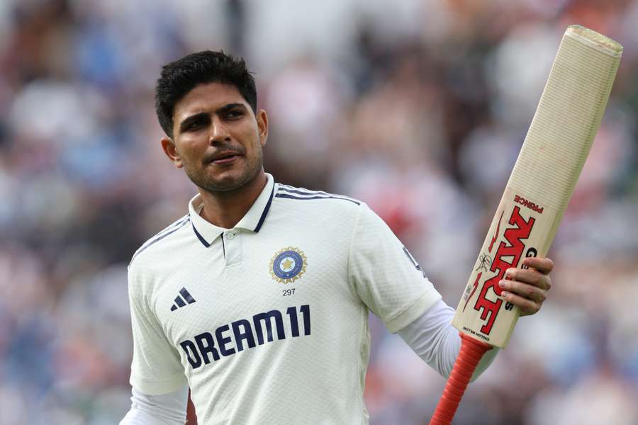 India captain Shubman Gill reacts as he walks back to the pavilion