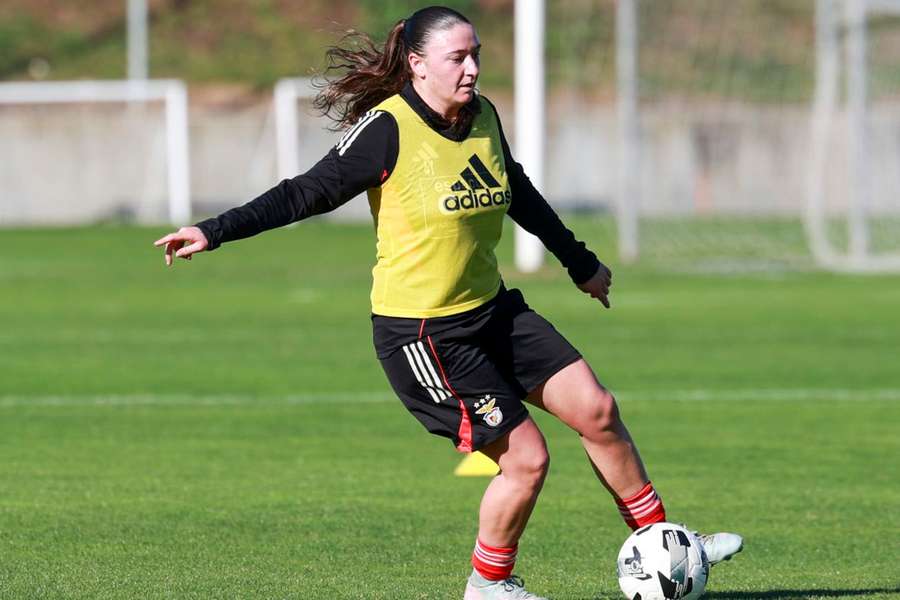 Diana Costa no treino do Benfica