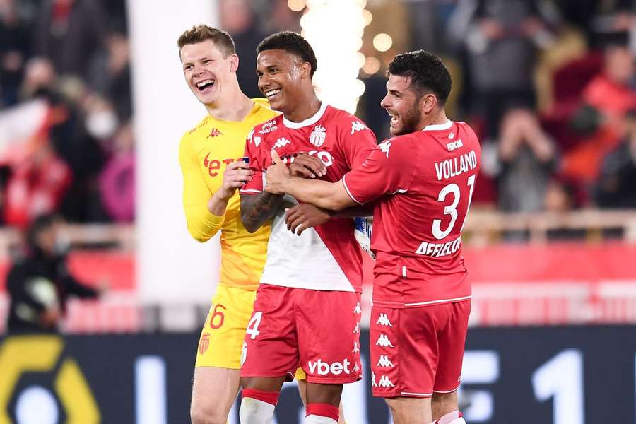 Alexander Nübel (l.) und Kevin Volland (r.) im Trikot der AS Monaco.