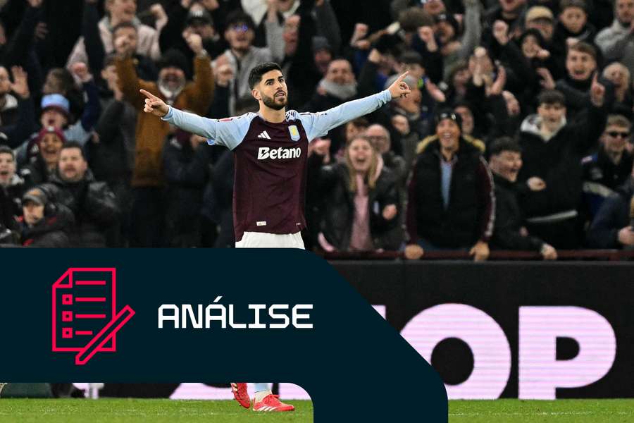 Marco Asensio com as cores do Aston Villa.