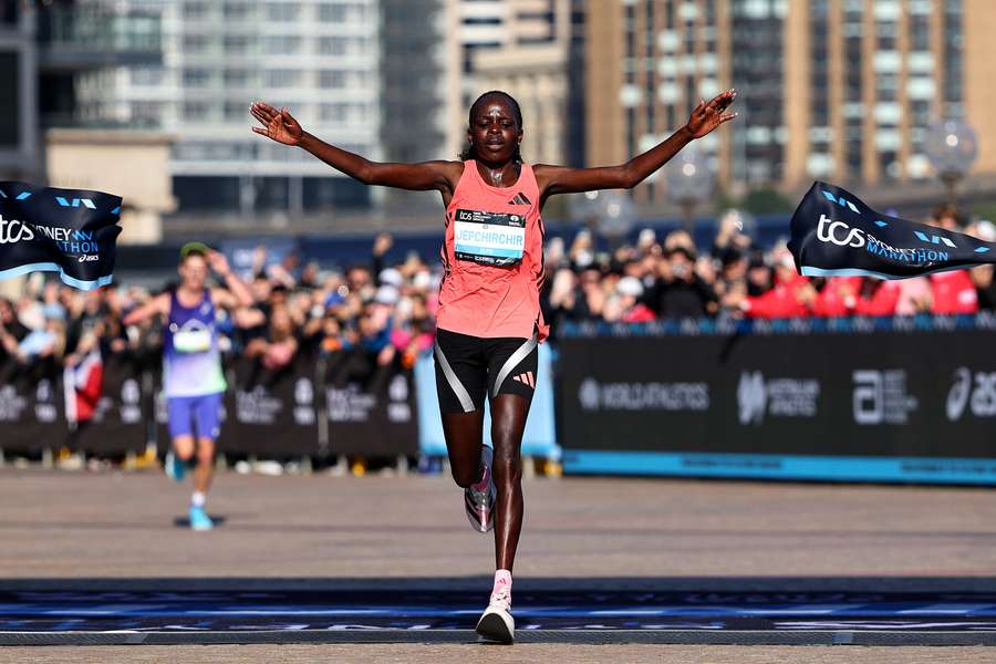 A vencedora da Maratona de Sydney, Peres Jepchirchir, em agosto. A vencedora da Maratona de Sydney, Peres Jepchirchir, em agosto.