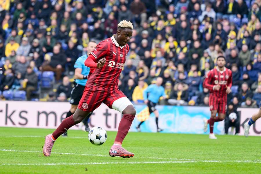 Franculino in action against Brondby in the Danish Superliga Franculino in action against Brondby in the Danish Superliga