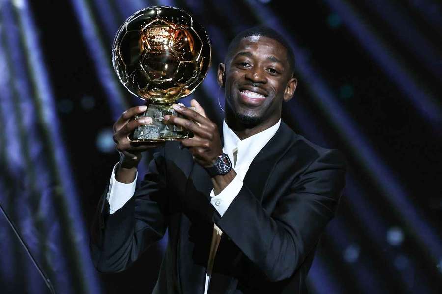 PSG star Dembele all smiles winning Ballon d'Or