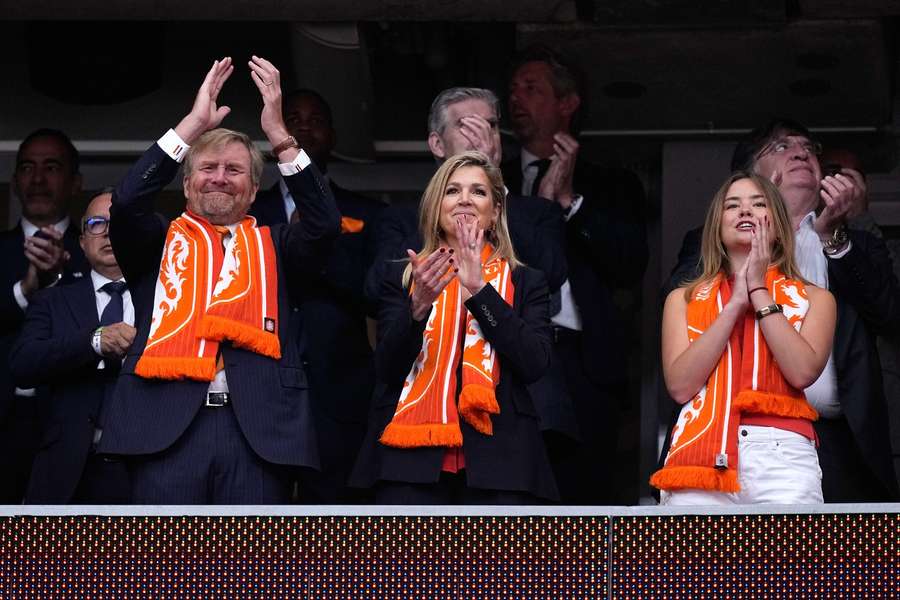 King Willem-Alexander, Queen Maxima, and Princess Ariane of the Netherlands celebrate during the Netherlands' World Cup match against Sweden King Willem-Alexander, Queen Maxima, and Princess Ariane of the Netherlands celebrate during the Netherlands' World Cup match against Sweden