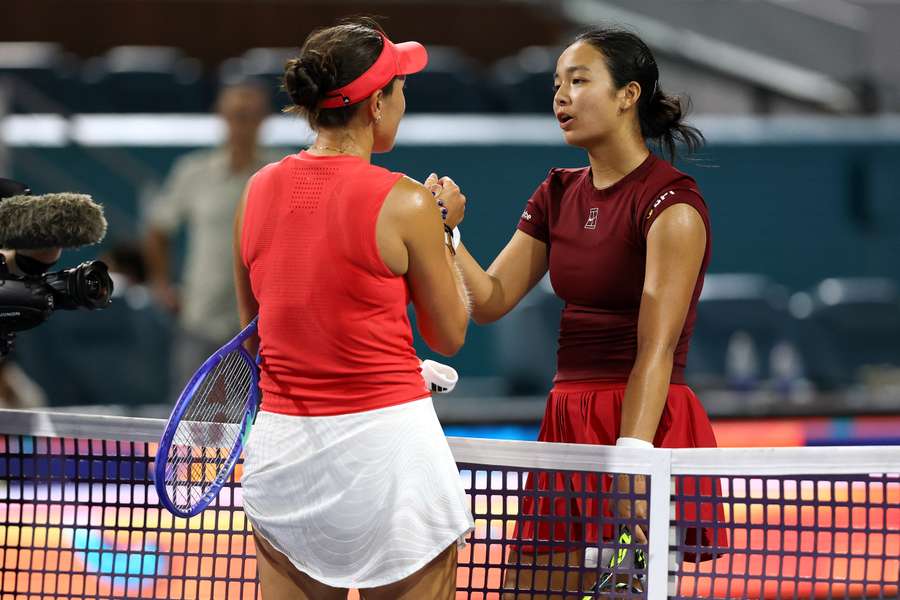 Pegula (left) is through to Saturday's showpiece in Miami