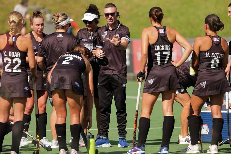 Nieuw-Zeelandse hockeysters tijdens de Pro League-wedstrijd tegen China op 26 februari