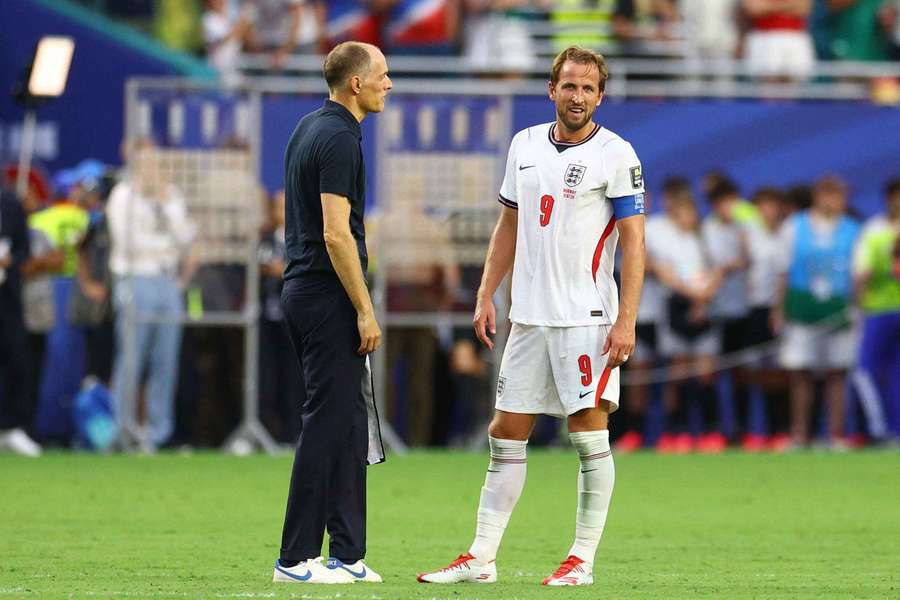 England manager Thomas Tuchel (L) alongside captain Harry Kane (R) England manager Thomas Tuchel (L) alongside captain Harry Kane (R)