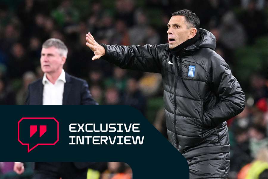 Gustavo Poyet during his time as manager of the Greek national team