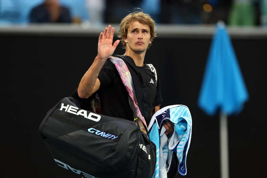 Alexander Zverev waves to the crowd after his loss at the Australian Open