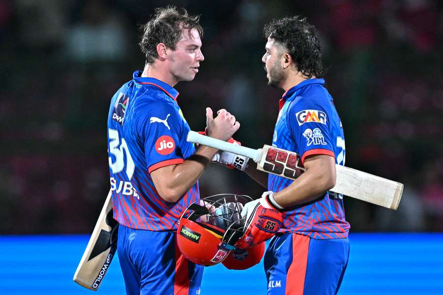 Tristan Stubbs and Ashutosh Sharma celebrate their team's victory