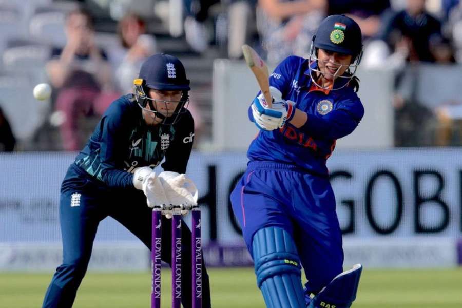 India's Smriti Mandhana in action against England during their ODI at Lord's last year