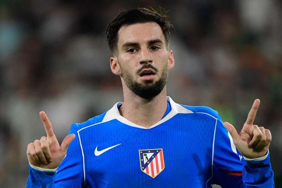 Álex Baena celebra su primer gol como jugador del Atlético de Madrid Álex Baena celebra su primer gol como jugador del Atlético de Madrid