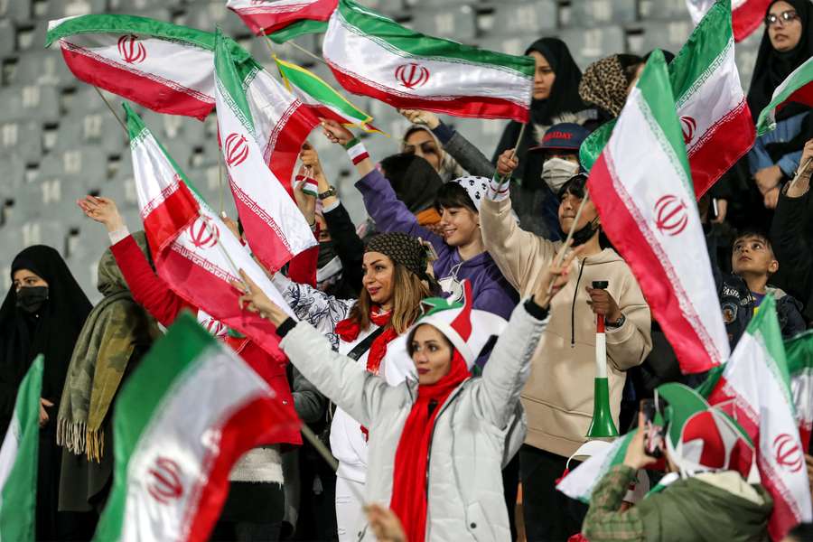 Iranian women in attendance at the Azadi Stadium