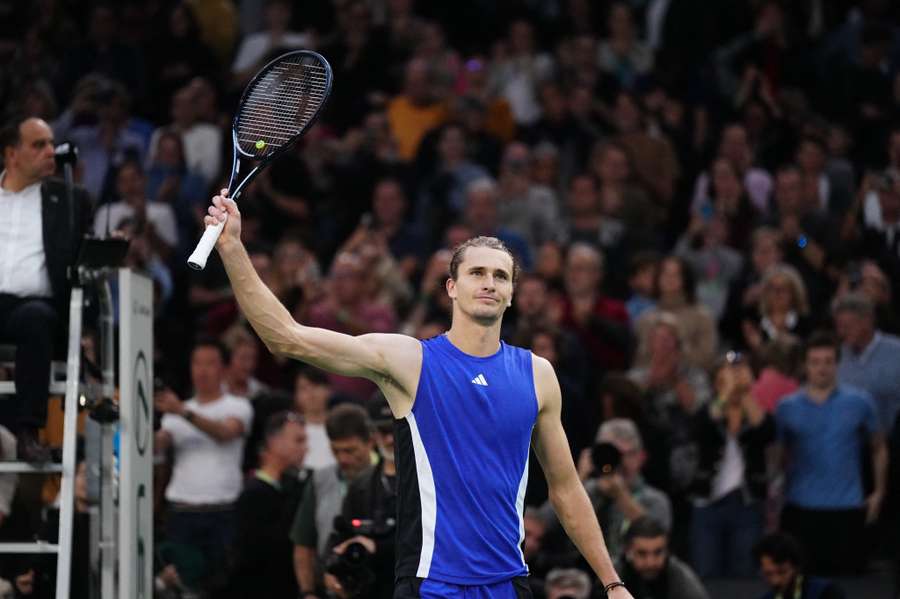 Zverev celebrates a huge win