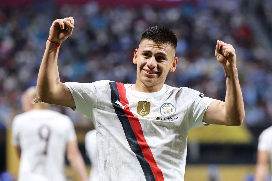 Claudio Echeverri celebra un gol con el City en el Mundial de Clubes de la FIFA