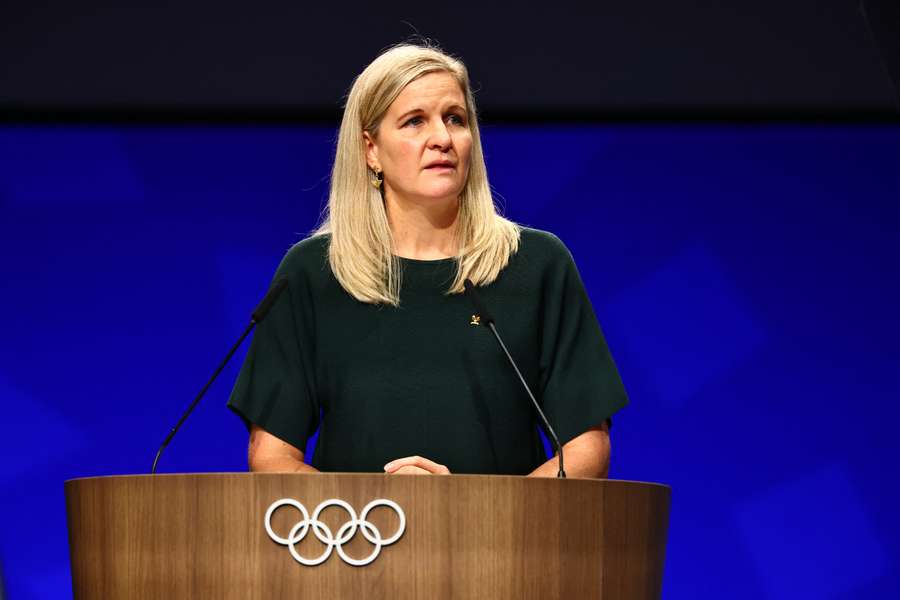 IOC-Präsidentin Kirsty Coventry auf der Vollversammlung IOC-Präsidentin Kirsty Coventry auf der Vollversammlung