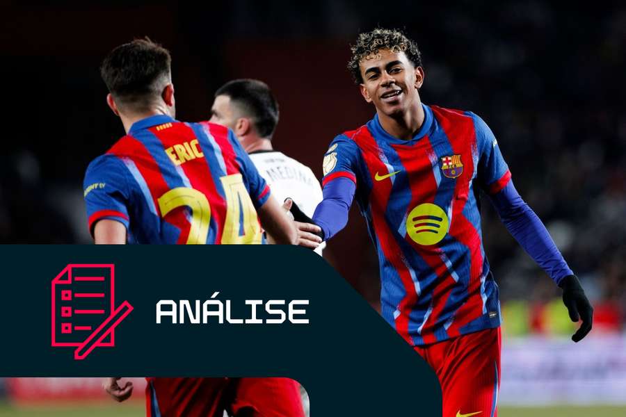 Lamine Yamal, do Barcelona, celebra o golo frente ao Albacete