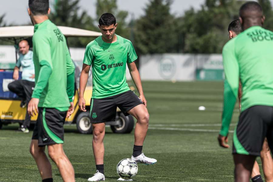 Marco Cruz no treino do Sporting desta quarta-feira