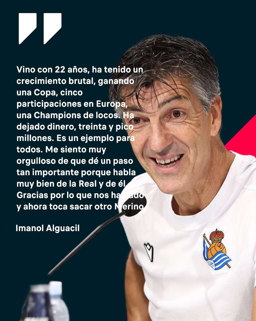 Declaraciones de Imanol sobre Mikel Merino