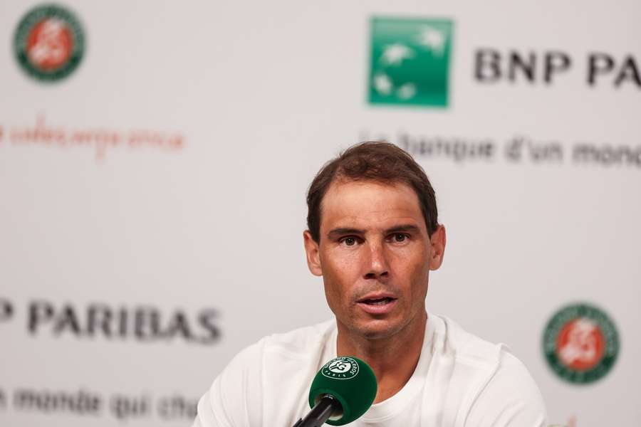 Rafael Nadal na tiskové konferenci po prohře na Roland Garros.
