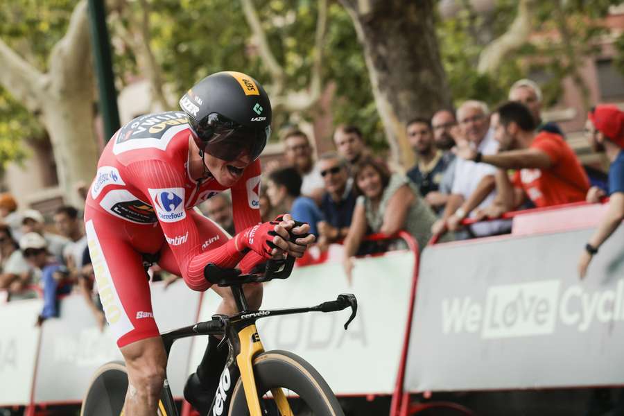 Sepp Kuss in actie tijdens de 10e etappe van de Vuelta