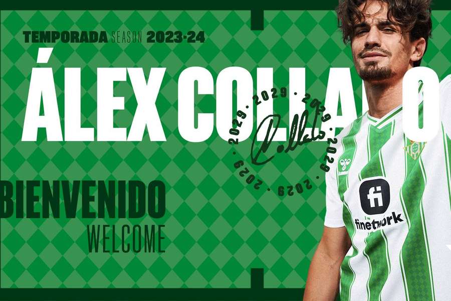 Álex Collado oficializado no Betis