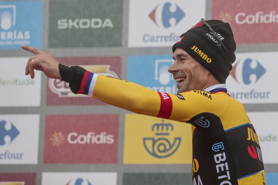 Primoz Roglic tijdens de Vuelta