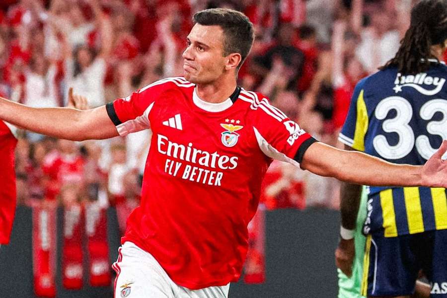 Pormenores brancos e pretos pontuam a camisola do Benfica