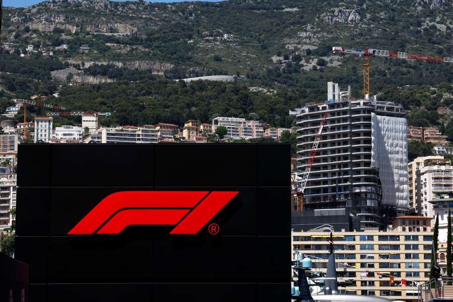 General view of the F1 logo ahead of the Monaco Grand Prix
