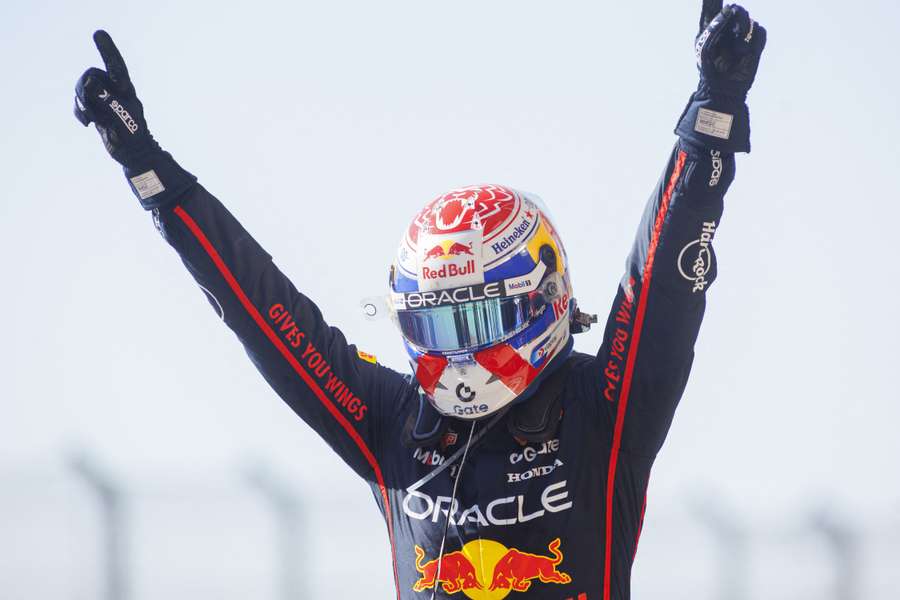Verstappen celebrates his win in Texas