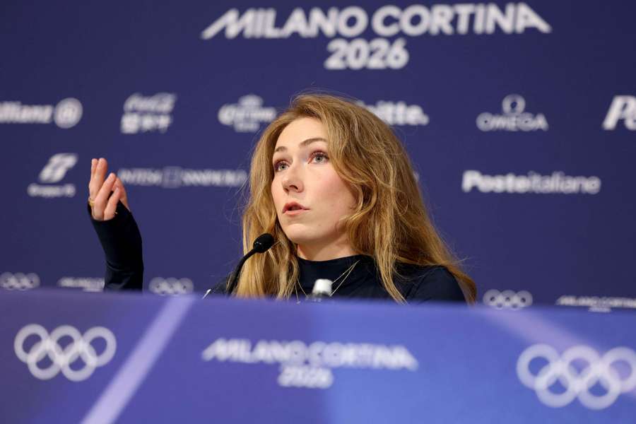 Mikaela Shiffrin ze Stanów Zjednoczonych podczas konferencji prasowej