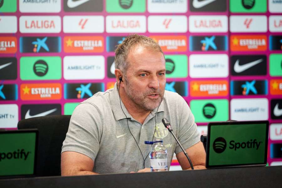 Hansi Flick, durante la rueda de prensa previa al partido ante el Leganés
