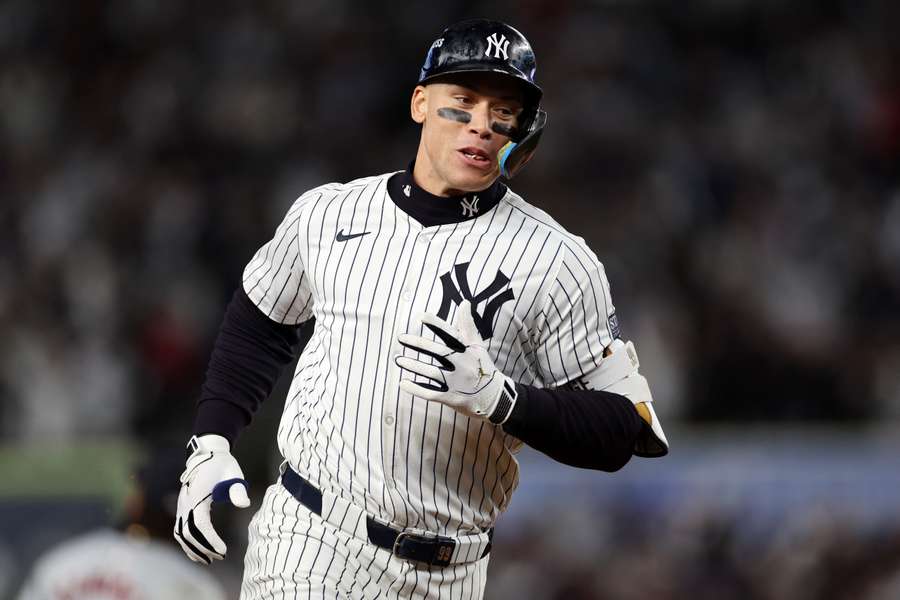 New York's Aaron Judge smashed a two-run homer to help the Yankees defeat Cleveland in the MLB play-offs