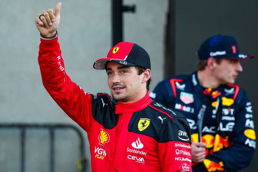 Charles Leclerc y Max Verstappen, en México