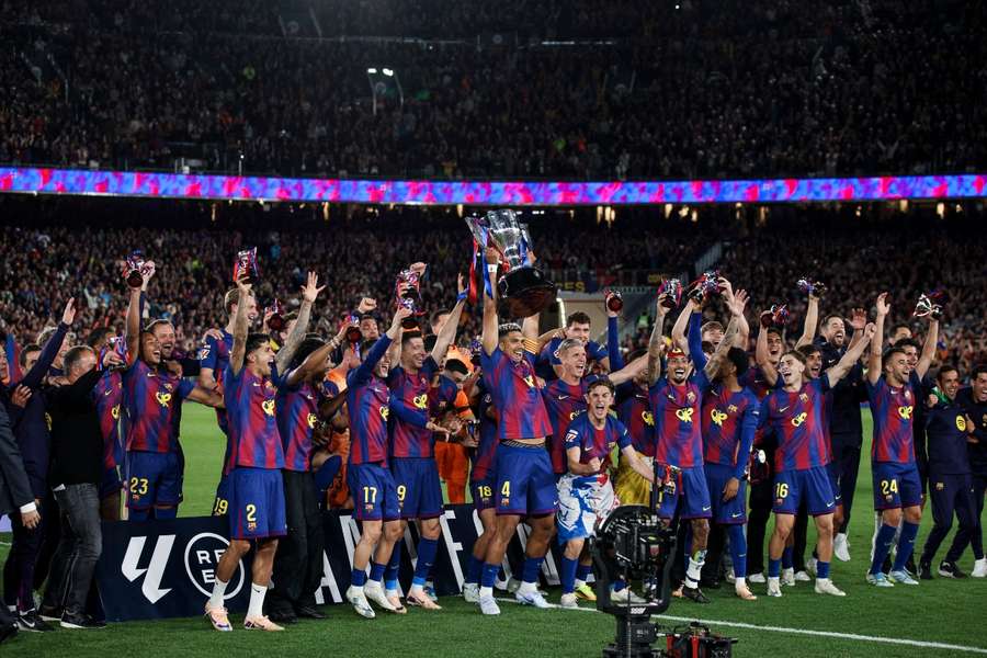 El Barcelona celebra su victoria en LaLiga 2025-2026 El Barcelona celebra su victoria en LaLiga 2025-2026